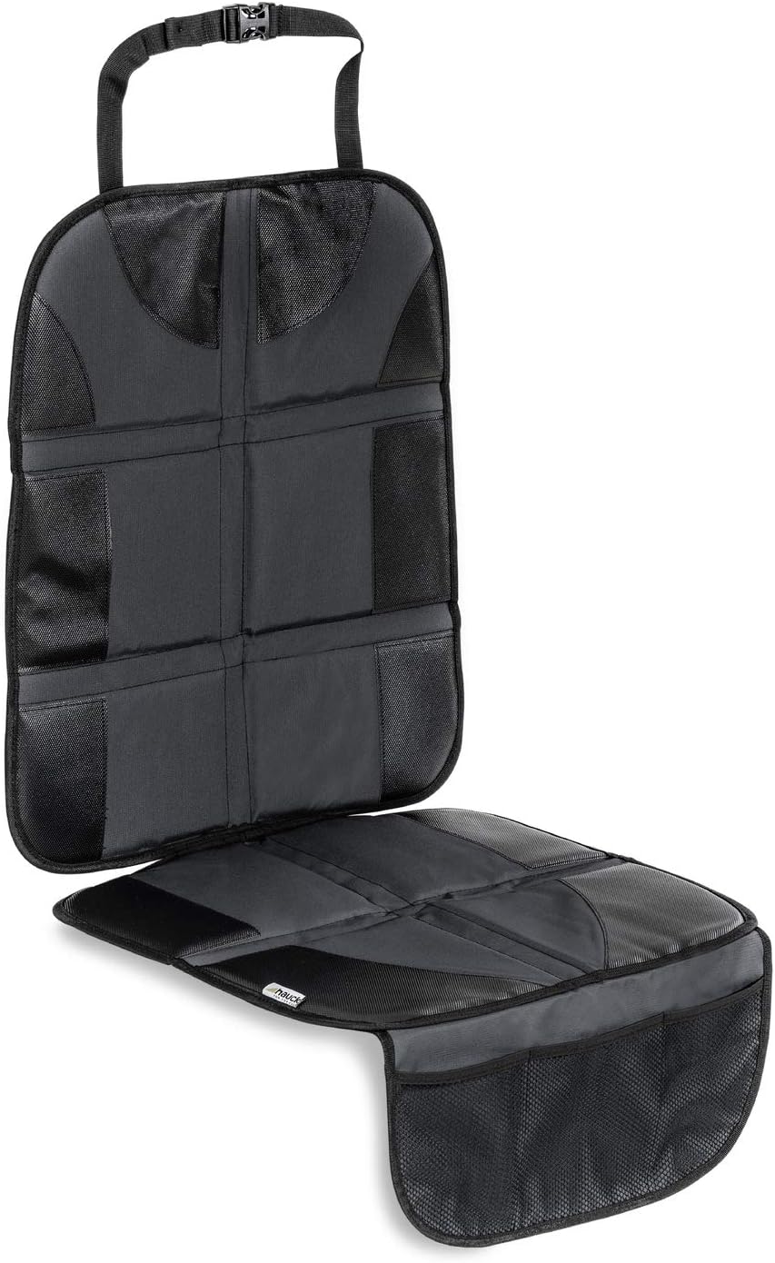 716s-2s9RFL._AC_SL1500_ Hauck Sit on Me Car Seat Protector for Child Seats Compatible with ISOFIX, Rear-Facing Car Seats and Infant Carriers, Car Seat Organizer, 47 x 97 cm, Grey - Image 1