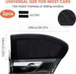 2 Pack Car Window Shades for Baby,Car Blinds for Windows with a stretched size of 54 x 100cm,Breathable Mesh Sun Shade for Baby,Universal Fit for 99% of... - Image 3