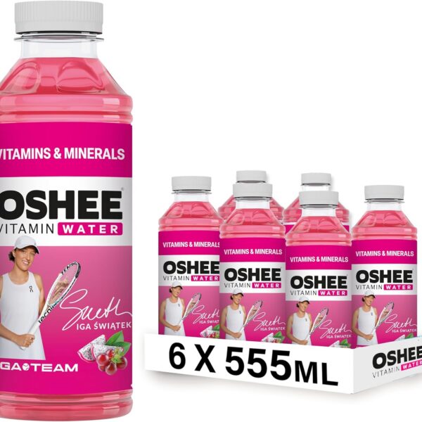 Oshee Vitamin Water – Non-carbonated red grape and dragonfruit flavourOshee Vitamin Water – Non-carbonated red grape and dragonfruit flavour drink with addition of vitamins, zinc and iodine. Pasteurized, 555ml (Pack of 6). drink with addition of vitamins, zinc and iodine. Pasteurized, 555ml (Pack of 6).