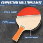 Flintronic Table Tennis Bats, Wooden Table Tennis Set | Portable Table Tennis Set, 2 Table Tennis Bats, 3 Ping Pong Balls & Carry Bag, for Outdoor/Indoor Daily Practice &Competitions - Image 4
