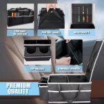 GUWINA Car Seat Storage & Storage, Front or Rear Seat, Cargo & Grocery Organization, with Lid and 1 Mesh Pockets, 2 Cup Holders have 4 Pockets... - Image 4