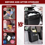 Car Seat Back Hanging Bag,Leather Back Seat Organiser and Storage Back Seat,Multi-Pocket Storage Box Organizer for Trash Phones Documents kids,Auto Seats... - Image 4