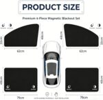 4PCS car curtains, magnetic car window shades, car blackout window covers. Fits most car models, protects privacy, serves as sleep blackout shade and heat... - Image 2