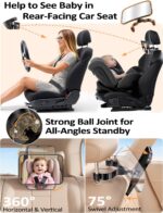 Mirrorsafe Car Seat Mirror for Rear-Facing Infant See Baby from Driver Seat Headrest Hook - Acrylic ABS PC Shatterproof 360 Degree Adjustable Backseat... - Image 6