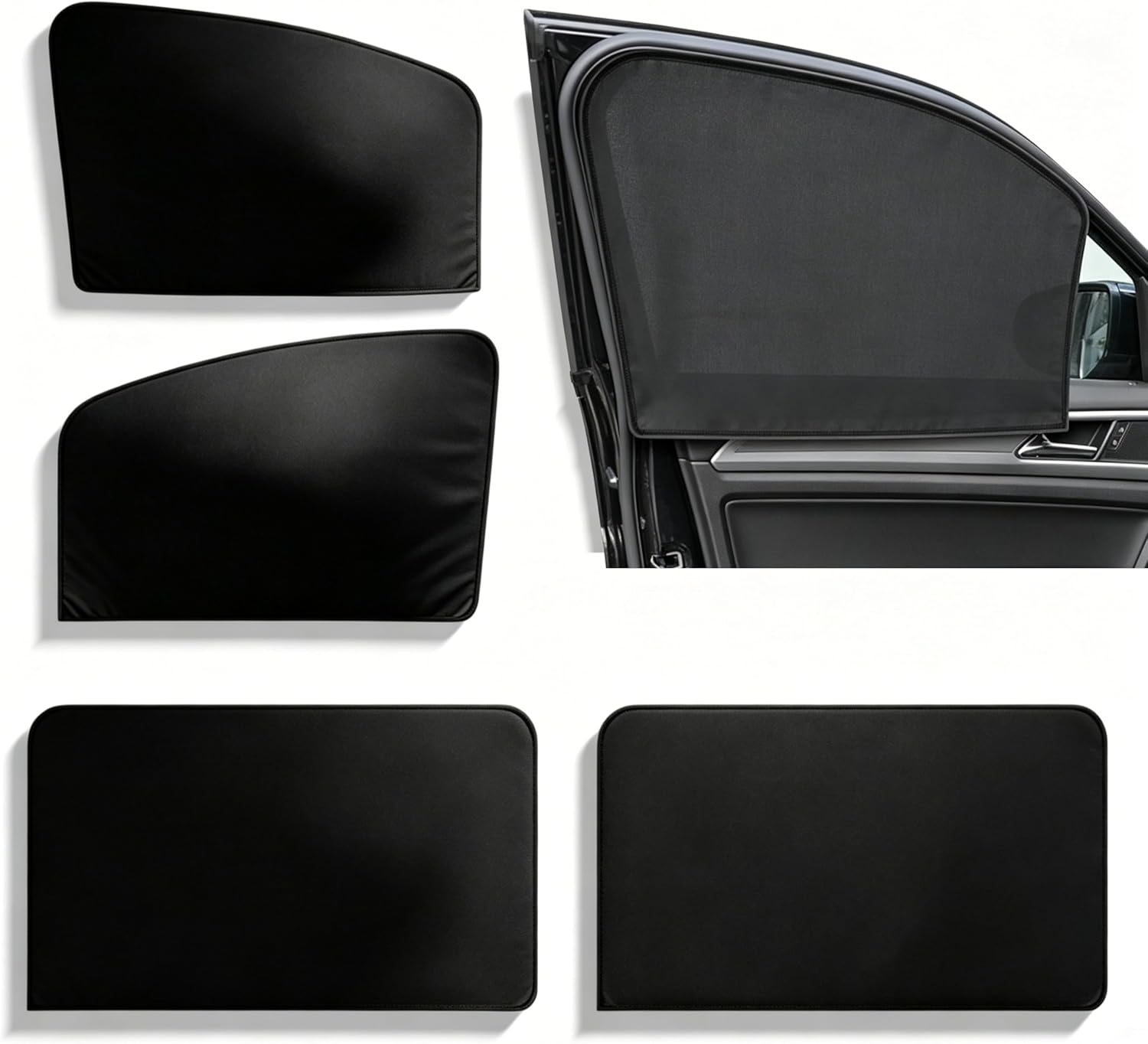 71Ai90jo04L._AC_SL1500_ 4PCS car curtains, magnetic car window shades, car blackout window covers. Fits most car models, protects privacy, serves as sleep blackout shade and heat... - Image 1
