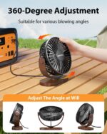 SWEETFULL Desk Fan, Small USB Desk Fan Silent, 3 Speeds Portable Personal Desktop Fan, Dual 360° Adjustment Mini Fan, Quiet Operation for Home,Office,Table,School and Outdoor (Black) - Image 3
