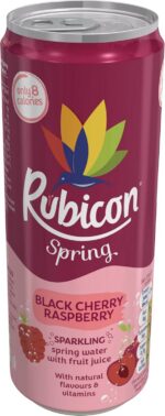 Rubicon Spring 12 Pack Black Cherry Raspberry, Sparkling Spring Water with Real Fruit Juice & Natural Flavours, , Only 9 Calories - 12 x 330ml Multipack... - Image 3