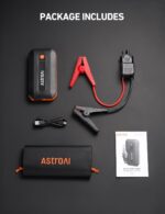 AstroAI B8 Car Battery Booster Jump Starter Power Pack for 12V Vehicles (7.0L Petrol / 5.5L Diesel) and Motorcycles, Car Jump Starter Power Bank, Emergency LED Light & Full Accessories, Orange - Image 5