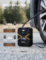 AstroAI Tyre Inflator Air Compressor 12V DC, Digital Car Tyre Pump 150 PSI, Preset Tyre Pressure & Auto Shutoff, Electric Air Pump for Car Tyres,... - Image 3