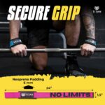 Titan Armour® Weight Lifting Straps | Extra-Long Neoprene Padded Heavy-Duty Weightlifting Straps | Deadlifts | Anti-Slip Gel Option | Gym Accessories Men... - Image 2