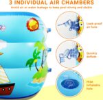 Jiosdo Paddling Pool for Kids, 150cm Rectangle Inflatable Baby Pool 3-Ring with Soft Floor for Garden Backyard Outdoor Children - Image 5