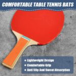 Flintronic Table Tennis Bats, Wooden Table Tennis Set | Portable Table Tennis Set, 2 Table Tennis Bats, 3 Ping Pong Balls & Carry Bag, for Outdoor/Indoor Daily Practice &Competitions - Image 3
