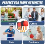 Flintronic Table Tennis Bats, Wooden Table Tennis Set | Portable Table Tennis Set, 2 Table Tennis Bats, 3 Ping Pong Balls & Carry Bag, for Outdoor/Indoor Daily Practice &Competitions - Image 6