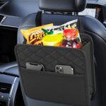 Car Seat Back Hanging Bag,Leather Back Seat Organiser and Storage Back Seat,Multi-Pocket Storage Box Organizer for Trash Phones Documents kids,Auto Seats...