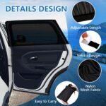 BEGKYA Car Window Shades for Baby UV Protection, 2Pcs Universal Sun Shades for Kids Back Window, Rear Window Suitable for Most Cars, Elastic Material - Image 3