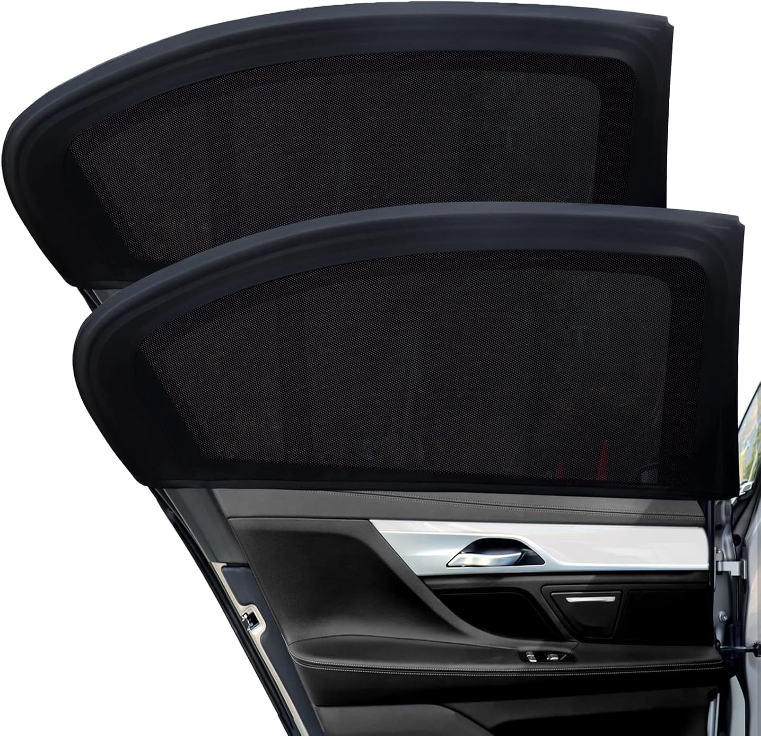 71M7FECNI-L._AC_SL1500_ 2 Pack Car Window Shades for Baby,Car Blinds for Windows with a stretched size of 54 x 100cm,Breathable Mesh Sun Shade for Baby,Universal Fit for 99% of... - Image 1