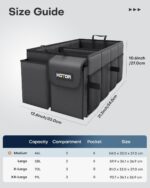 HOTOR Car Boot Oganiser - Large-Capacity Auto Trunk Organizer Collapsible Multi Compartments, Foldable Boot Storage for SUVs, Sturdy Car Accessories for Men... - Image 5
