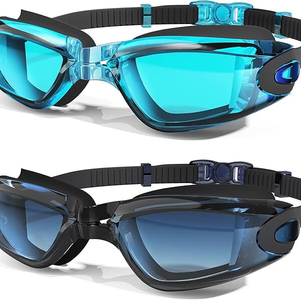 Swim Goggles, 2 Pack Swimming Goggles Anti Fog No Leaking UV Protection for Men Women Adult Youth