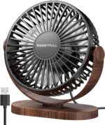 SWEETFULL Desk Fan, Small USB Desk Fan Silent, 3 Speeds Portable Personal Desktop Fan, Dual 360° Adjustment Mini Fan, Quiet Operation for Home,Office,Table,School and Outdoor (Black) - Image 6