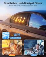 PEMOTech Car Window Shades for Baby 2 Pack - Stretchable & Breathable Spandex Car Sun Shade for Baby - Car Shades UV Sun Protection for... - Image 2