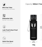 Super Sparrow Sports Water Bottle - 350ml & 500ml & 750ml & 1000ml - Non-Toxic BPA Free & Eco-Friendly Tritan Co-Polyester Plastic - For Running, Gym, Yoga, Outdoors and Camping - Image 3
