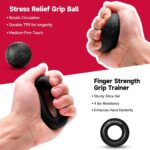 FitBeast Hand Grip Strengthener Workout Kit (5 Pack), 2 Forearm Grip Adjustable Resistance Hand Gripper, Finger Stretcher, Grip Trainer & Stress Relief... - Image 4