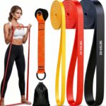 Resistance Bands Set with Door Anchor or Pro Handles, Odourless TPE Pull-Up Exercise Bands, 4.5mm Heavy Duty Snap-Proof Stretch Bands for Women & Men, Portable Home Gym Band, Pro Workout Fitness Band