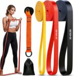 Resistance Bands Set with Door Anchor or Pro Handles, Odourless TPE Pull-Up Exercise Bands, 4.5mm Heavy Duty Snap-Proof Stretch Bands for Women & Men, Portable Home Gym Band, Pro Workout Fitness Band