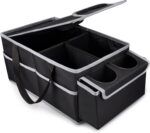 GUWINA Car Seat Storage & Storage, Front or Rear Seat, Cargo & Grocery Organization, with Lid and 1 Mesh Pockets, 2 Cup Holders have 4 Pockets...