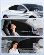 PEMOTech Car Window Shades for Baby 2 Pack - Stretchable & Breathable Spandex Car Sun Shade for Baby - Car Shades UV Sun Protection for... - Image 4