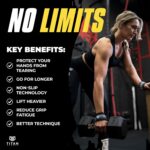 Titan Armour® Weight Lifting Straps | Extra-Long Neoprene Padded Heavy-Duty Weightlifting Straps | Deadlifts | Anti-Slip Gel Option | Gym Accessories Men... - Image 4