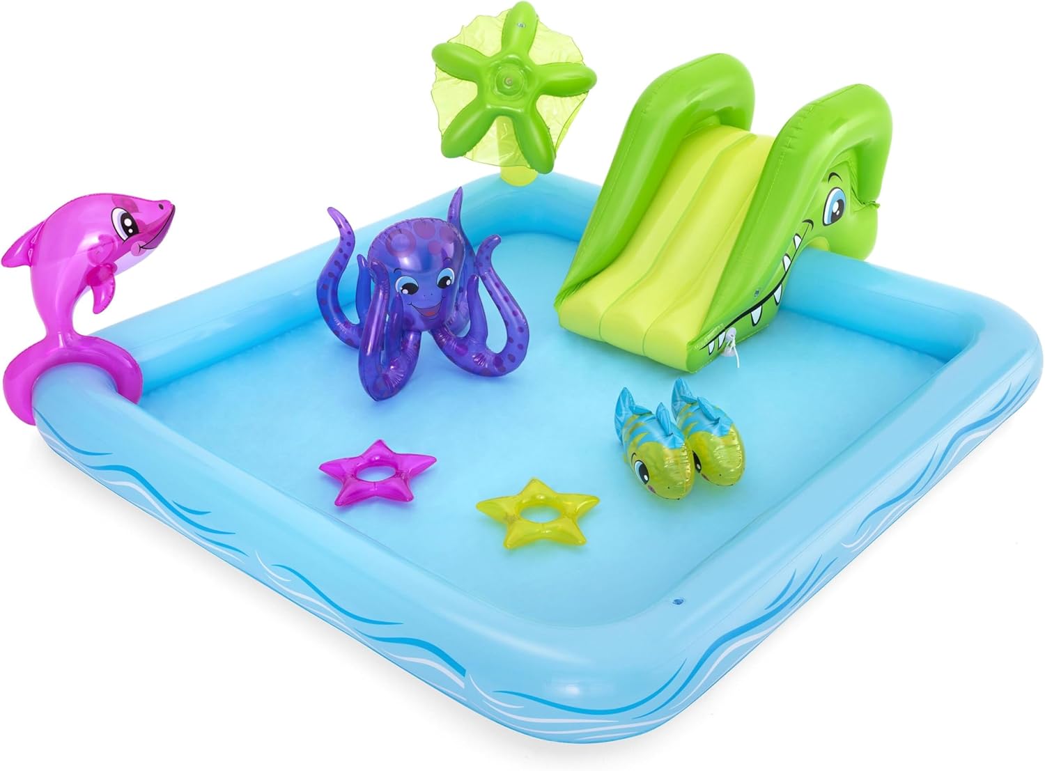 71W63lcXywL._AC_SL1500_ Bestway® 7'10" x 6'9" x 34"/2.39m x 2.06m x 86cm Fantastic Aquarium Play Center£44.95 - Image 1