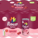 Rubicon Spring 12 Pack Black Cherry Raspberry, Sparkling Spring Water with Real Fruit Juice & Natural Flavours, , Only 9 Calories - 12 x 330ml Multipack...