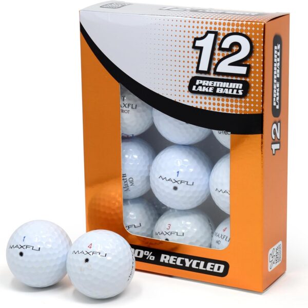 Second Chance Recycled Lake Golf Balls, 12 Pack - Grade A for Maxfli Golf Balls, Mixed