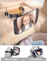 Mirrorsafe Car Seat Mirror for Rear-Facing Infant See Baby from Driver Seat Headrest Hook - Acrylic ABS PC Shatterproof 360 Degree Adjustable Backseat... - Image 2