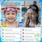 SHINER Kids Swimming Goggles for 3-15 with Earplugs Large Frame Anti-Fog/UV No Leak Swim Goggles for Boys Girls Toddler 2PCS - Image 2