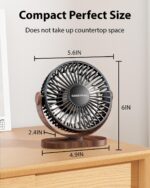 SWEETFULL Desk Fan, Small USB Desk Fan Silent, 3 Speeds Portable Personal Desktop Fan, Dual 360° Adjustment Mini Fan, Quiet Operation for Home,Office,Table,School and Outdoor (Black) - Image 5