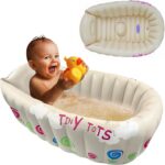 Crystals Inflatable Baby Bath Tub with Temperature Sensor, Foldable Infant & Newborn Baby Bath, Non Slip Support, Travel Toddler Mini Bathtub 0-12 Months - Image 4
