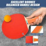 Flintronic Table Tennis Bats, Wooden Table Tennis Set | Portable Table Tennis Set, 2 Table Tennis Bats, 3 Ping Pong Balls & Carry Bag, for Outdoor/Indoor Daily Practice &Competitions - Image 2