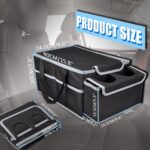 GUWINA Car Seat Storage & Storage, Front or Rear Seat, Cargo & Grocery Organization, with Lid and 1 Mesh Pockets, 2 Cup Holders have 4 Pockets... - Image 2