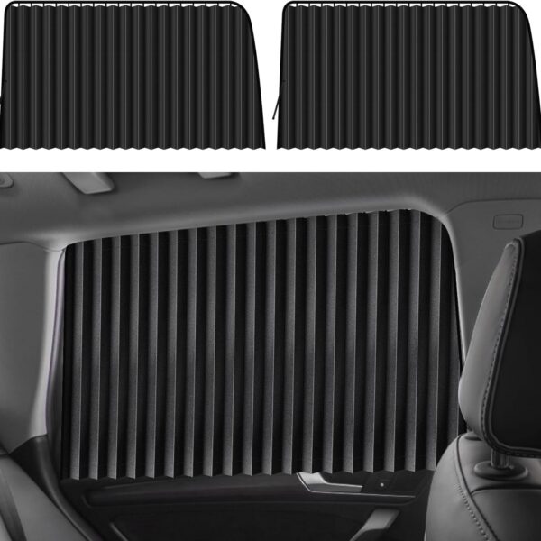 ZATOOTO Side Window Sunshades for Car (2pcs), Magnetic Car Curtain to Block UV Rays and for Privacy, Black