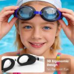 Kids Swim Goggles, 2 Pack Swimming Goggles for 8-15 Children Teenager, Quick Adjust Strap, Anti Fog, UV Protection, Waterproof - Image 4