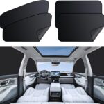 ZATOOTO Car Side Window Shades, Magnetic Car Sunshades for Blockout, Privacy, Opaque, Black, 4PCS