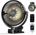 SWEETFULL Desk Fan, Small USB Desk Fan Silent, 3 Speeds Portable Personal Desktop Fan, Dual 360° Adjustment Mini Fan, Quiet Operation for Home,Office,Table,School and Outdoor (Black)