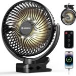 SWEETFULL Desk Fan, Small USB Desk Fan Silent, 3 Speeds Portable Personal Desktop Fan, Dual 360° Adjustment Mini Fan, Quiet Operation for Home,Office,Table,School and Outdoor (Black)
