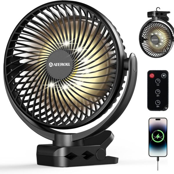 SWEETFULL Desk Fan, Small USB Desk Fan Silent, 3 Speeds Portable Personal Desktop Fan, Dual 360° Adjustment Mini Fan, Quiet Operation for Home,Office,Table,School and Outdoor (Black)