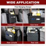 Car Seat Back Hanging Bag,Leather Back Seat Organiser and Storage Back Seat,Multi-Pocket Storage Box Organizer for Trash Phones Documents kids,Auto Seats... - Image 7