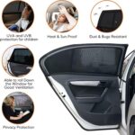 2 Pack Car Window Shades for Baby,Car Blinds for Windows with a stretched size of 54 x 100cm,Breathable Mesh Sun Shade for Baby,Universal Fit for 99% of... - Image 4