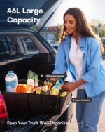 HOTOR Car Boot Oganiser - Large-Capacity Auto Trunk Organizer Collapsible Multi Compartments, Foldable Boot Storage for SUVs, Sturdy Car Accessories for Men... - Image 7