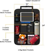 ACELIFE Car Organiser,Car Seat Organiser for Kids 2pcs, BackSeat Protector with 10" iPad Tablet Holder,Car Tidy Organiser With Kick Mat & 9 Pockets... - Image 5